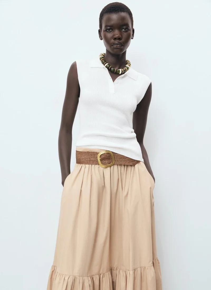 MANGO Polo-Neck Knitted Top